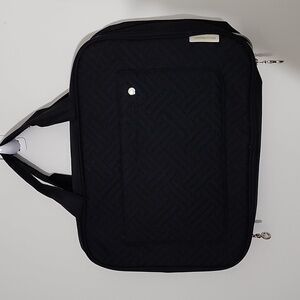Black and Gold Quilted Travel Bag with Geometric Design